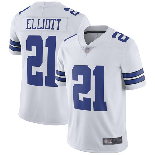 Men Dallas Cowboys Limited White Ezekiel Elliott Road 21 Vapor Untouchable NFL Jersey
